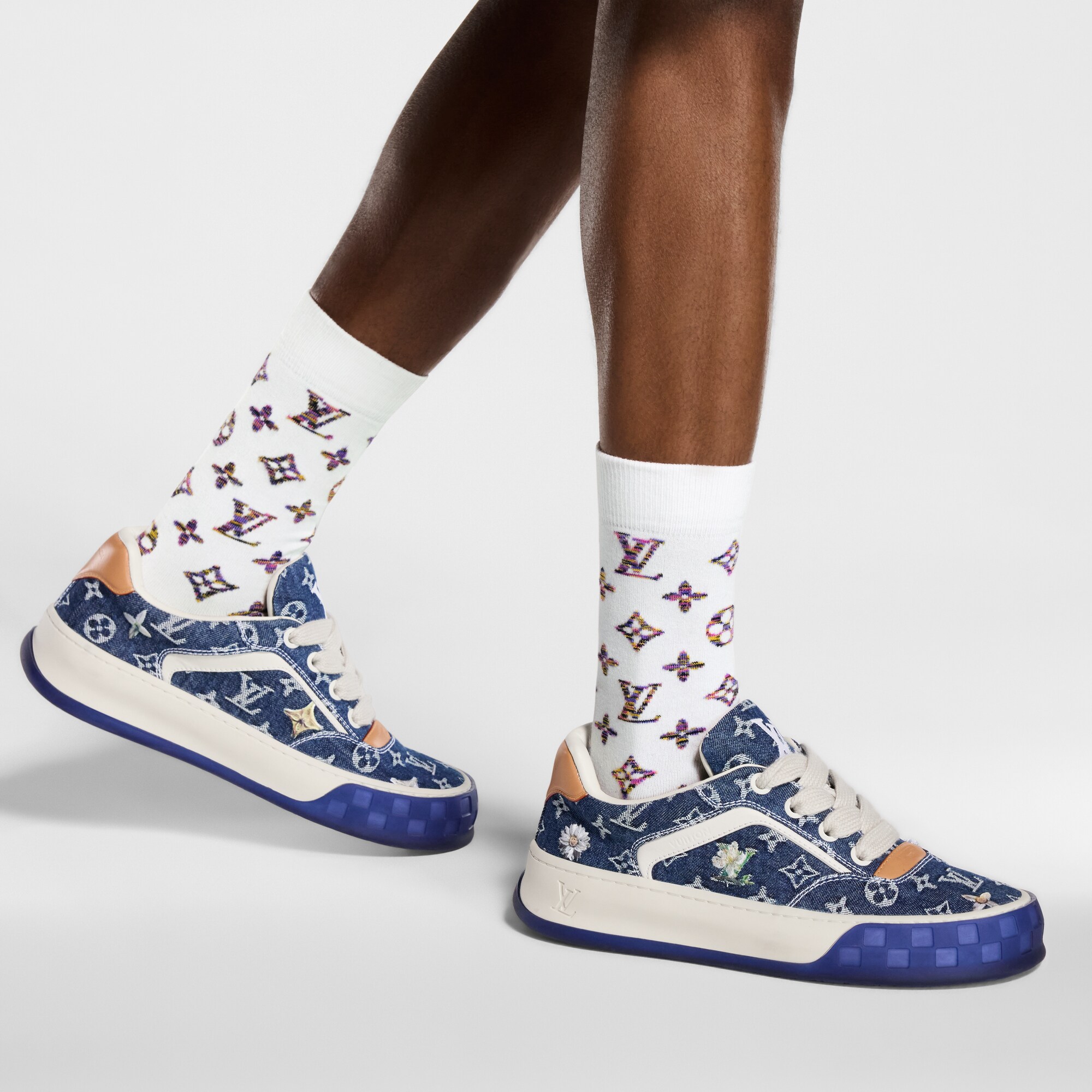 Colourful Monogram Socks - Luxury S00 White | LOUIS VUITTON